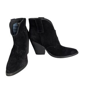 Dingo Flannie DI-342 Womens Black Suede Slip On Ankle & Booties Boots Size 8